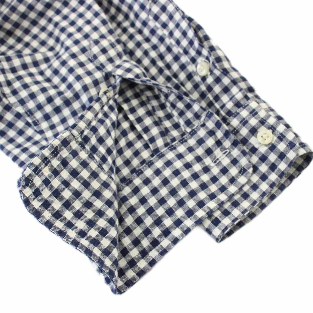 ラルフローレン RALPH LAUREN シャツ 麻混 リネン混 長袖 XL 青 ブルー チェック柄 /AP メンズ