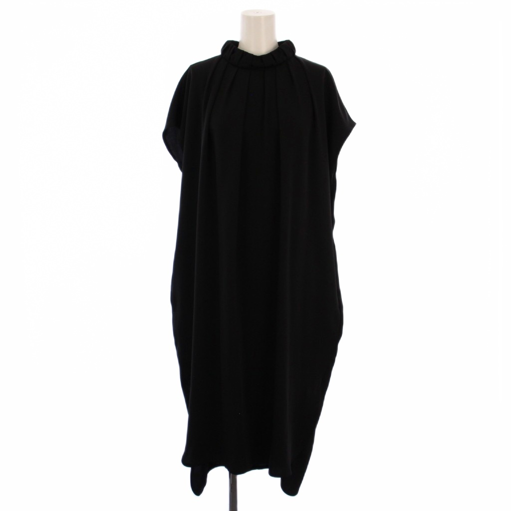 エンフォルド ENFOLD ワンピース ロング丈 半袖 38 黒 300AA233-0530