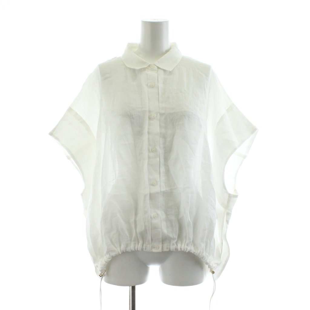 ドゥドゥ DOUDOU 25SS リネンドロストフレンチシャツ 半袖 麻 F 白 