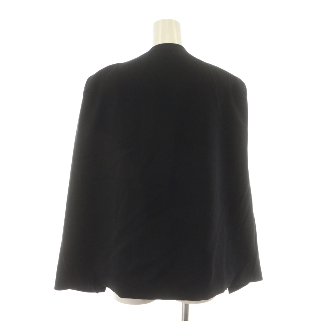 ザラ ZARA ケープジャケット L 黒 ブラック ノーカラー /RR レディース