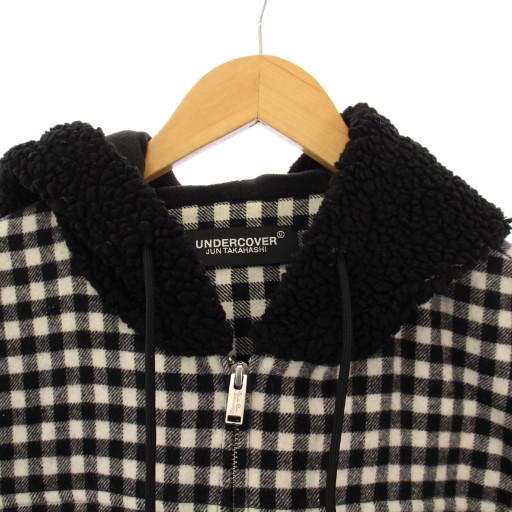 アンダーカバー UNDERCOVER 23AW ギンガムウールモッサ後切替フード付G 