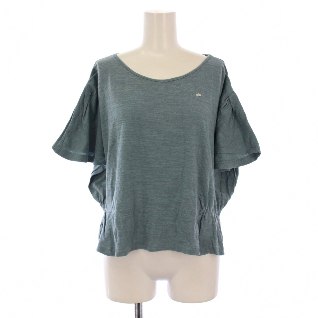 ミナペルホネン mina perhonen cirrus カットソー 半袖 蝶刺繍 36 青