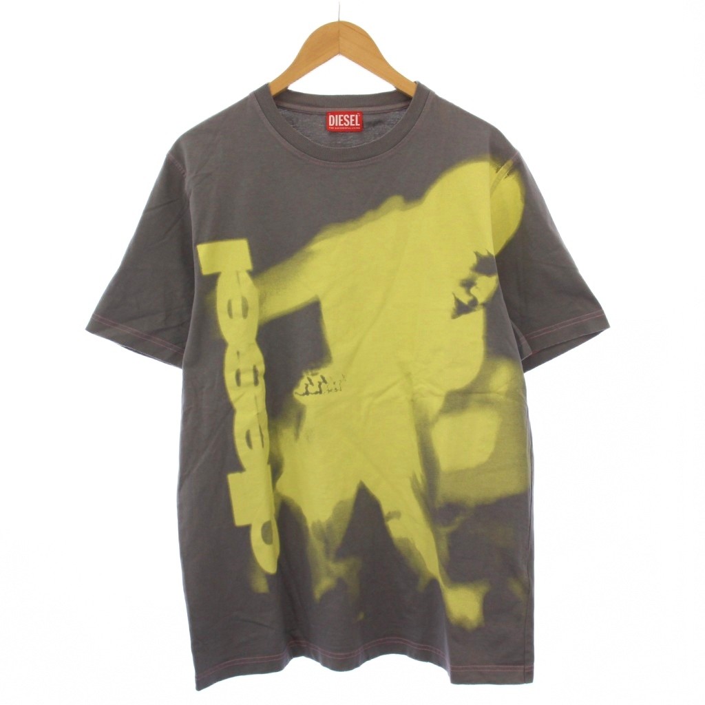 ディーゼル DIESEL Tシャツ 半袖 クルーネック ストレッチ プリント M