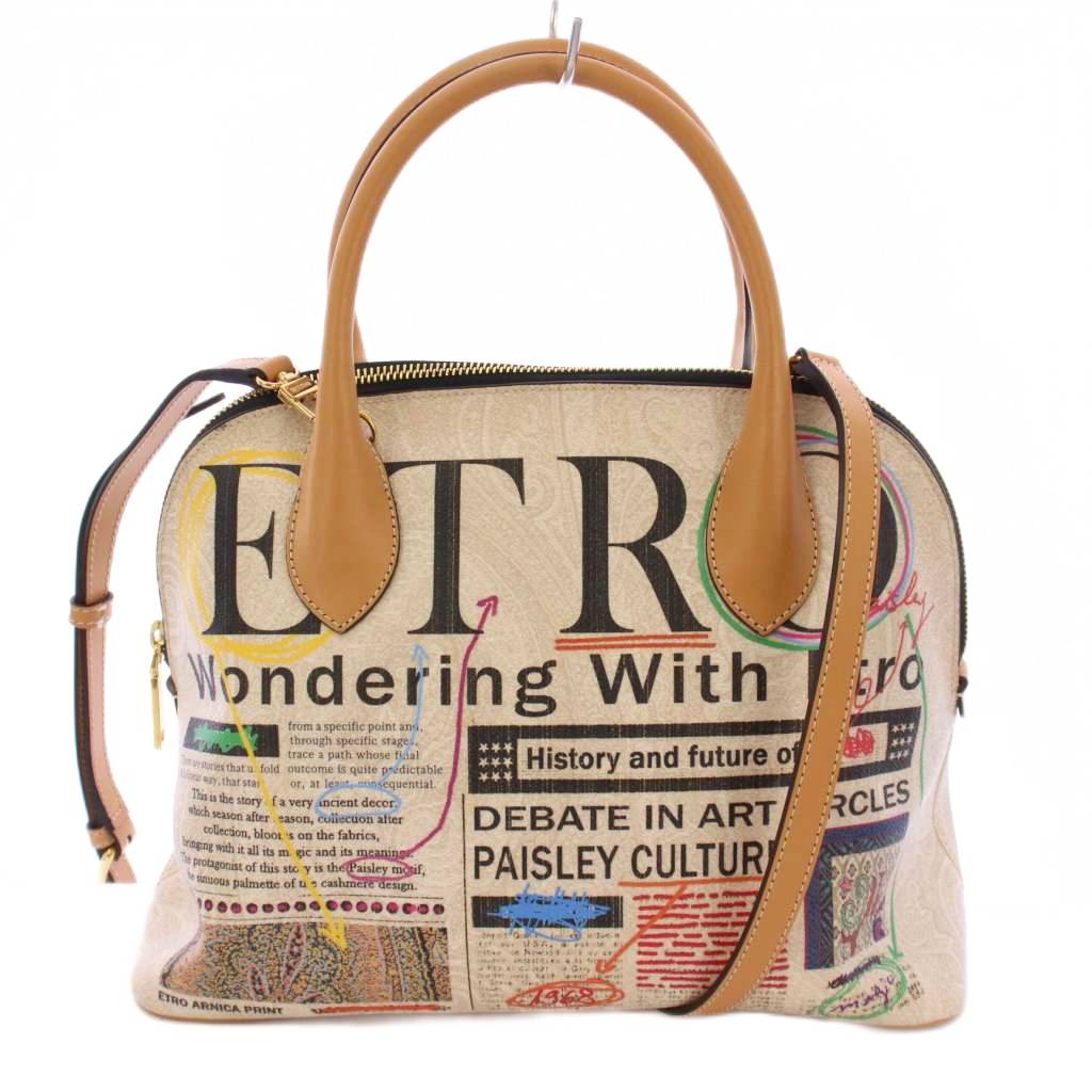 エトロ ETRO 2WAY タブロイド紙 ハンドバッグ ショルダーバッグ 