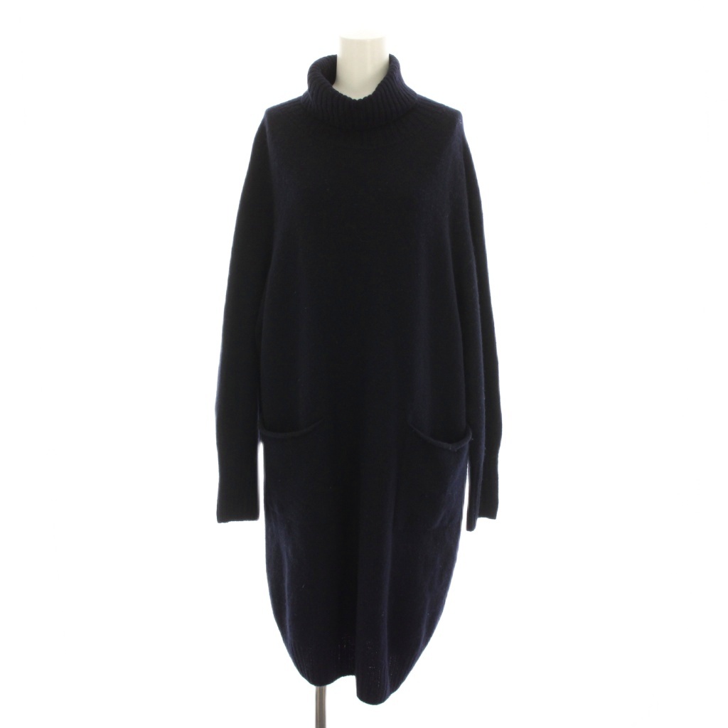 イエナ IENA ウールカシミヤハイネックチュニックプルオーバー ニット ワンピース 長袖 紺 ネイビー 21080900724030 /YM レディース