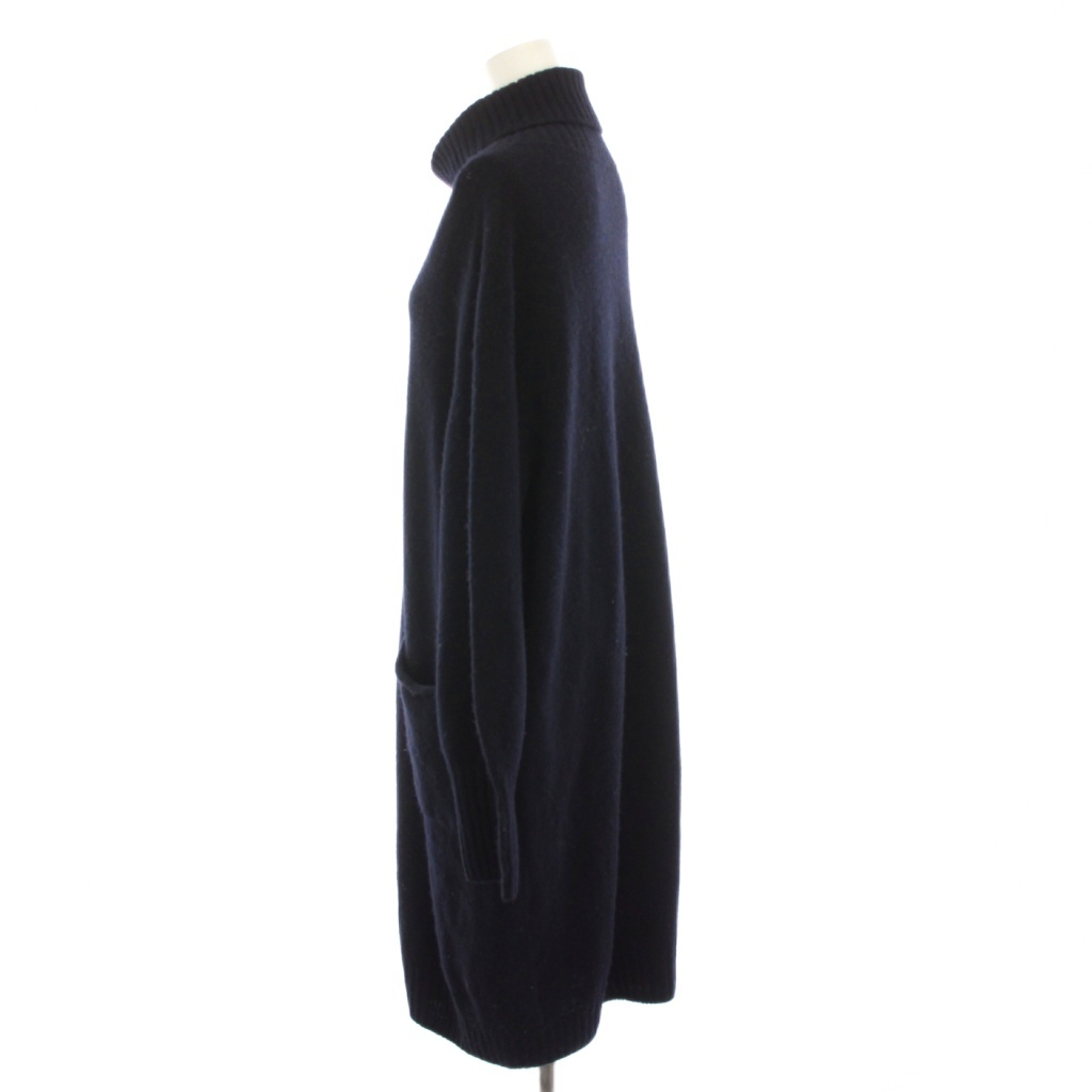 イエナ IENA ウールカシミヤハイネックチュニックプルオーバー ニット ワンピース 長袖 紺 ネイビー 21080900724030 /YM レディース