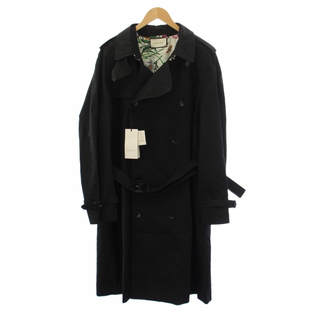 グッチ GUCCI トレンチコート ロング ベルト付き 54 黒 565807Z4696A 