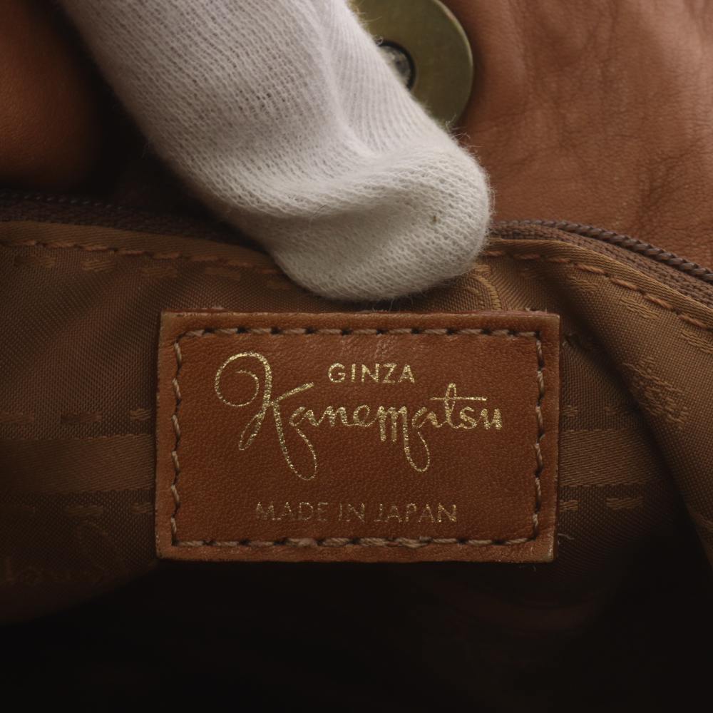 銀座かねまつ GINZA Kanematsu ショルダーバッグ ハンドバッグ 茶 