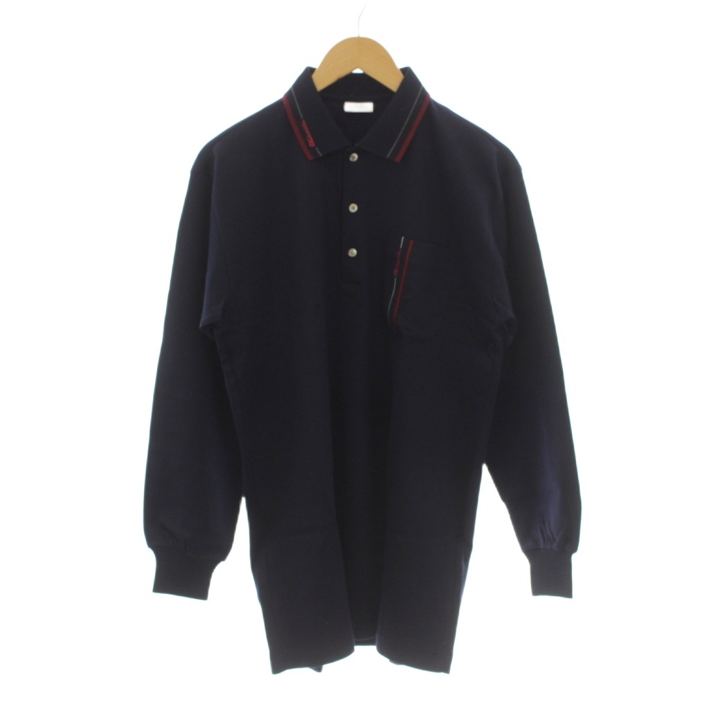 ダンヒル dunhill ポロシャツ L 紺色 ネイビー 長袖 /LP メンズ 081 