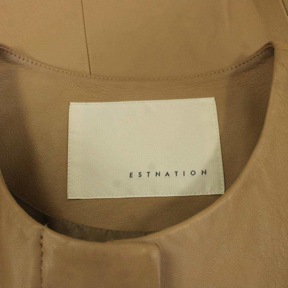 エストネーション ESTNATION ジャケット 36 ベージュ ノーカラー 長袖 /JP 8 レディース