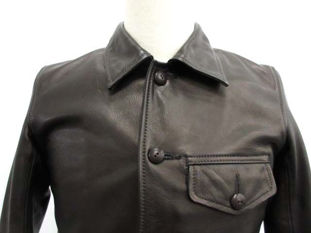クーティー COOTIE レザージャケット ライダース 牛革 S 茶色 /TK376