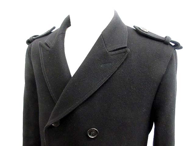 ディオールオム Dior HOMME ピーコート Pコート ウール 46 黒