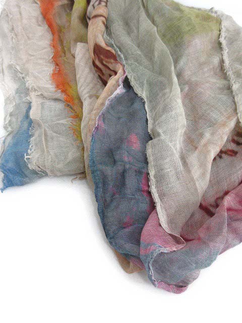 Faliero Sarti シルク混 ウールレーヨンストール SWAMI グレー ファリエロサルティ Faliero Sarti ストール シルク混 総柄 グレー