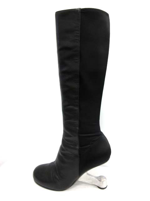 ユナイテッドヌード UNITED NUDE ロングブーツ レザー 38 黒 /EK 