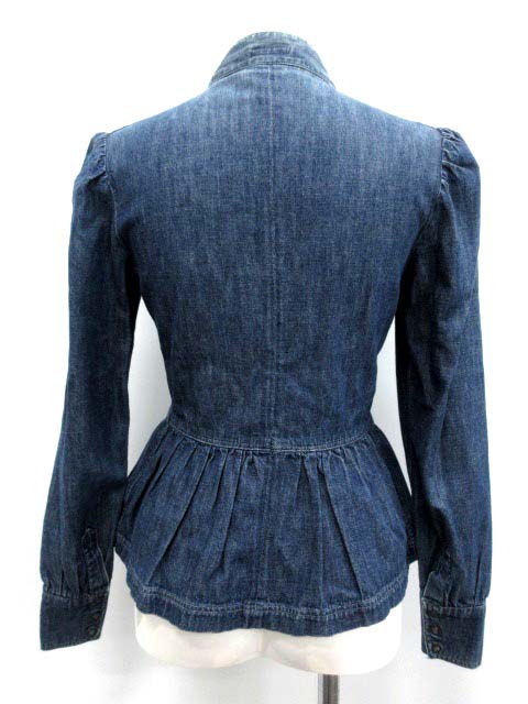 ミュウミュウ miumiu シャツ ブラウス デニム 長袖 ペプラム 38