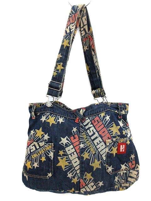 ヒステリックグラマー HYSTERIC GLAMOUR ショルダーバッグ デニム ロゴ 