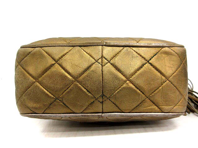 シャネル CHANEL チェーンハンドバッグ メタリックブロンズ  フリンジ シャネル CHANEL チェーンハンドバッグ メタリックブロンズ フリンジ