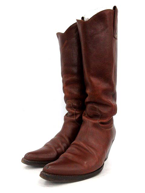 ブッテロ BUTTERO ロング ブーツ レザー 38 茶 /YM レディース 081  