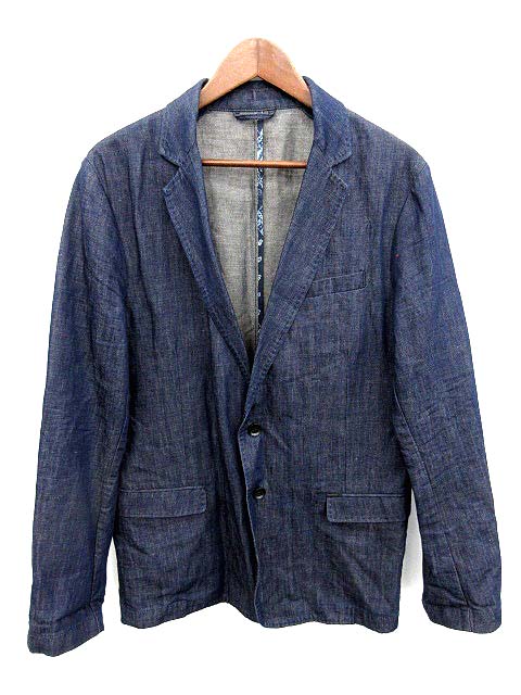 ディーゼル Diesel テーラード ジャケット デニム リネン混 54 青 Ym メンズ 081 ベクトルパーク