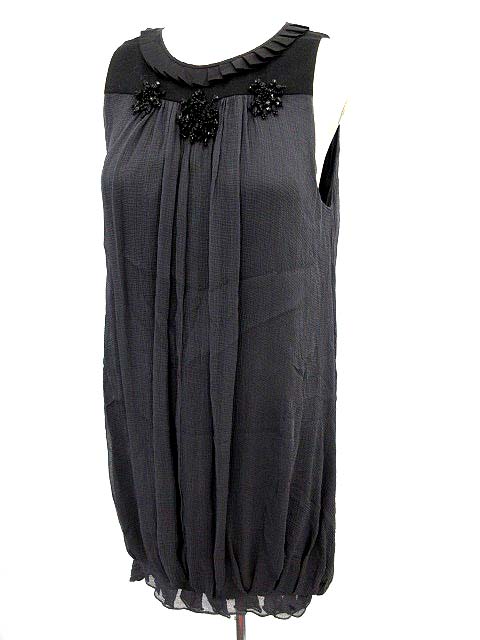 バイ マレーネ ビルガー By Malene Birger ワンピース ノースリーブ シルク100 ビーズ 34 黒 グレー G レディース 081 ベクトルパーク
