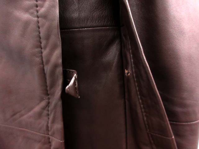 アクアスキュータム AQUASCUTUM トレンチコート レザー 羊革 茶 /EK