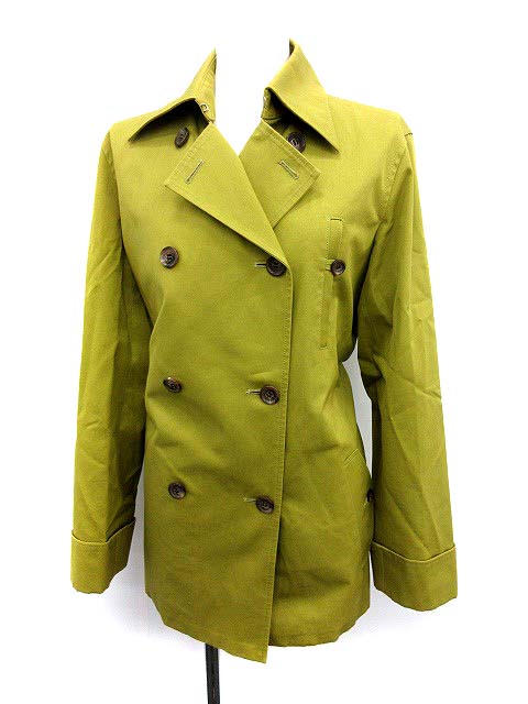 バーバリー BURBERRY トレンチコート ハーフ 38 黄緑 /YM □KRB 