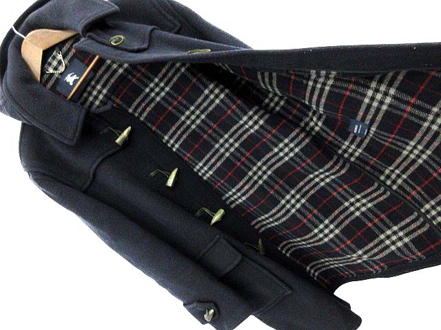 バーバリー BURBERRY ダッフルコート ロング ウール 紺 ネイビー /☆K