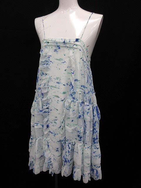 ダブルスタンダードクロージング ダブスタ Double Standard Clothing キャミ ワンピース フリル 総柄 青 水色 G レディース 081 ベクトルパーク