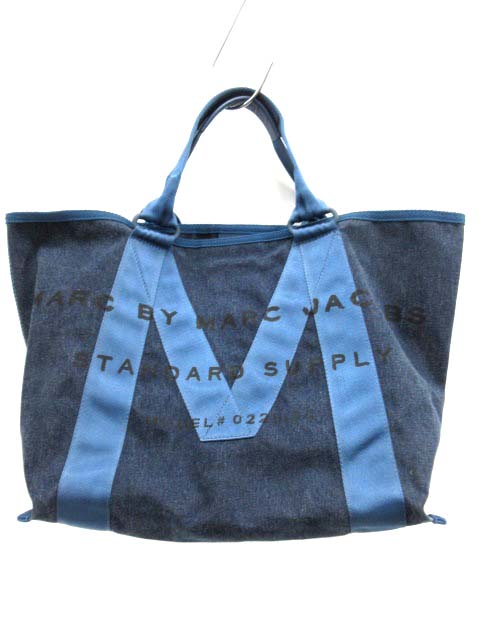 マークバイマークジェイコブス MARC by MARC JACOBS トートバッグ デニム ロゴ 紺 /EK レディース