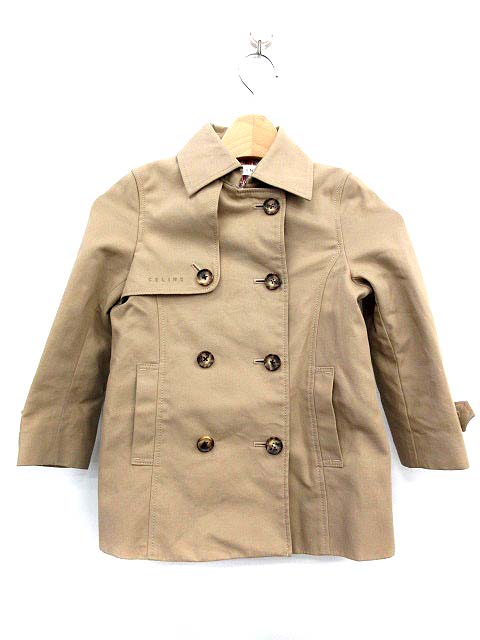 セリーヌ CELINE キッズ コート トレンチ 110 カーキベージュ /☆G  