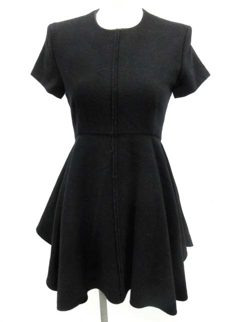ヨーコチャン Yoko Chan ワンピース ミニ ウール フレア 半袖 36 黒 Ek レディース 081 ベクトルパーク