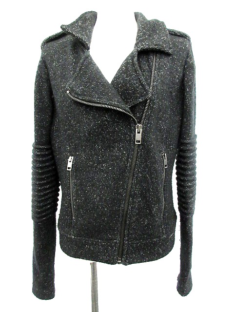 ディーゼル DIESEL ライダースジャケット ニット 長袖 S 黒 ブラック 