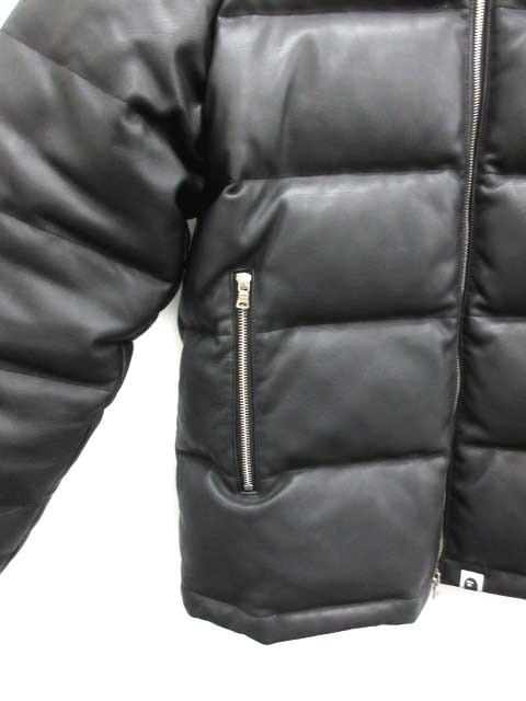 APE ダウンジャケット アベイシングエイプ A BATHING APE ダウンジャケット レザー ジップ