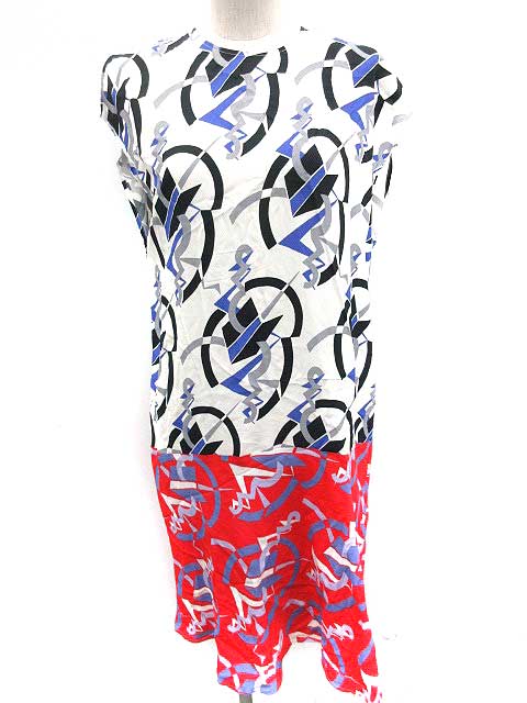 エムエスジーエム Msgm ワンピース ノースリーブ ロング 総柄 40 白 赤 Yh レディース 081 ベクトルパーク