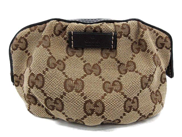 グッチ GUCCI ポーチ バンブー GGキャンバス 茶 246174 /YH レディース  