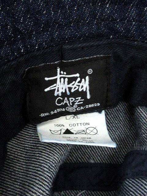 ステューシー STUSSY 帽子 バケット ハット デニム L XL 紺 /YM