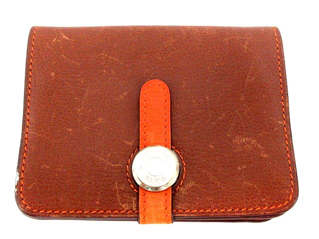 エルメス HERMES ドゴン コインケース 小銭入れ レザー □L 刻印 茶