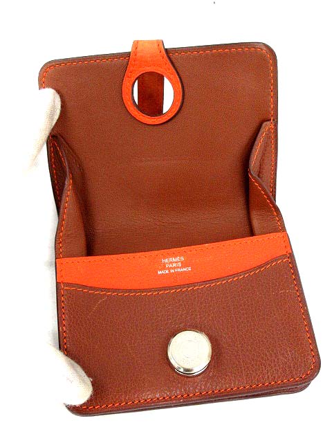 エルメス HERMES ドゴン コインケース 小銭入れ レザー □L 刻印 茶