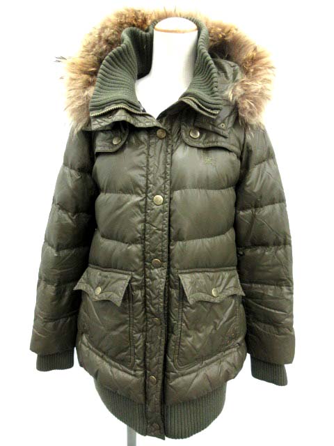 バーバリー・ブルーレーベルダウンコート(カーキ)