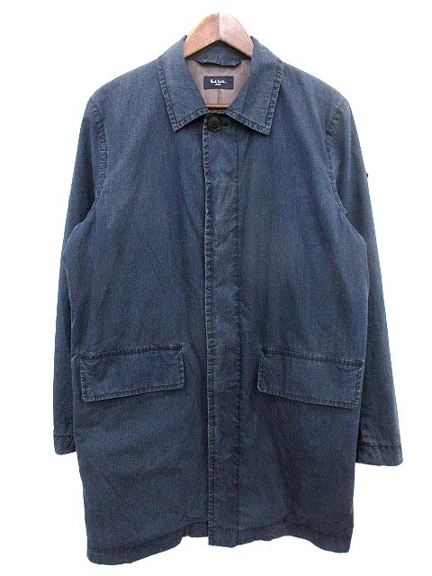 ポールスミスジーンズ Paul Smith Jeans ステンカラー ロングコート 薄手 L ネイビー G メンズ 081 ベクトルパーク