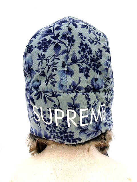 シュプリーム Supreme 帽子 パイロット キャップ 花柄 フェイクファー 水色 Ym レディース 081 301811150017 ベクトルパーク