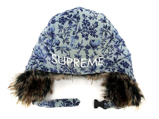 シュプリーム Supreme 帽子 パイロット キャップ 花柄 フェイクファー 水色 Ym レディース 081 301811150017 ベクトルパーク