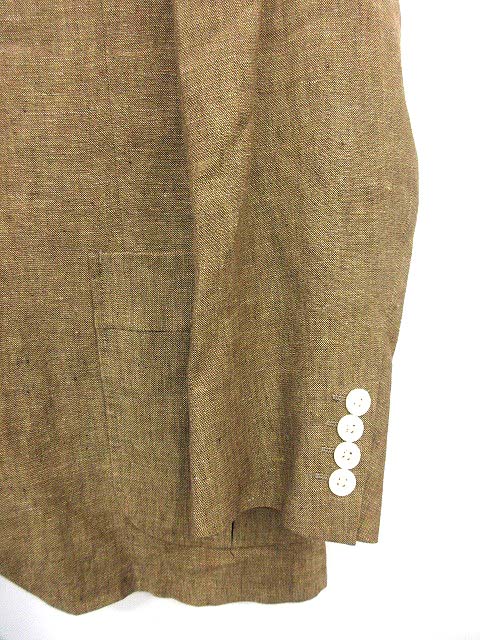 バーバリー BURBERRY テーラード ジャケット 麻100％ リネン M 茶 /☆G 