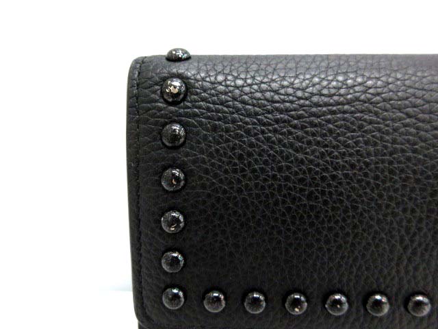 コーチ COACH 長財布 二つ折り財布 レザー スタッズ 黒 53449 /TK