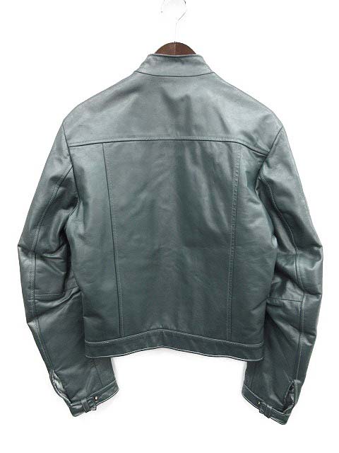 ジースターロウ G-Star RAW レザージャケット 革ジャン ジップアップ M 淡いブルー レザージャケット ジップアップ