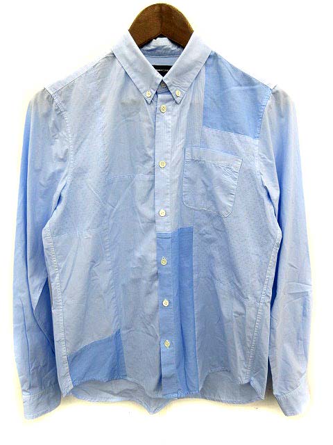 アンダーカバー UNDERCOVER John シャツ 長袖 切替 水色 2 /☆Q2○D  