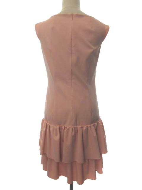 ルネ Rene ワンピース ノースリーブ ひざ丈 フリル 34 ピンク Tk レディース 081 ベクトルパーク