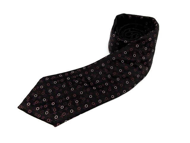 ルイヴィトン LOUIS VUITTON ネクタイ モノグラム ドット シルク 黒 