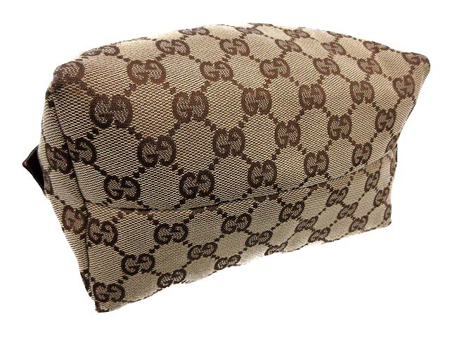 グッチ GUCCI ハンドバッグ ミニ GGキャンバス 茶 ボルドー 124542  