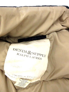Ralph Lauren デニムサプライ　レザーダウンベスト 中古・古着通販】RLX RALPH LAUREN (アールエルエックスラルフ